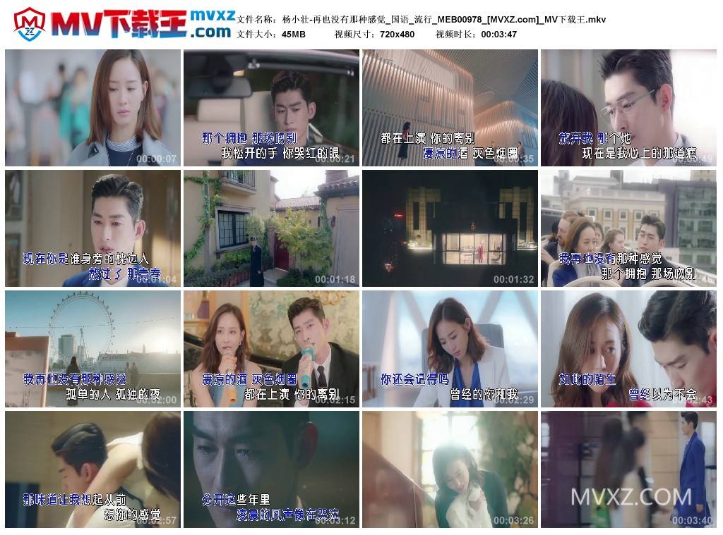 杨小壮-再也没有那种感觉_国语_流行_MEB00978